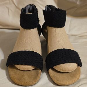 AEROSOLES Heelrest Black Braided Sandals